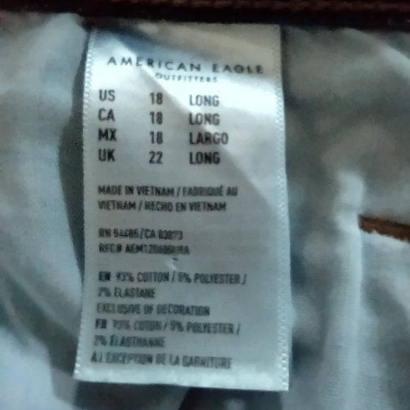 American Eagle Super Stretch Skinny Kick Boot Jeans 18 Long - Picture 10 of 11